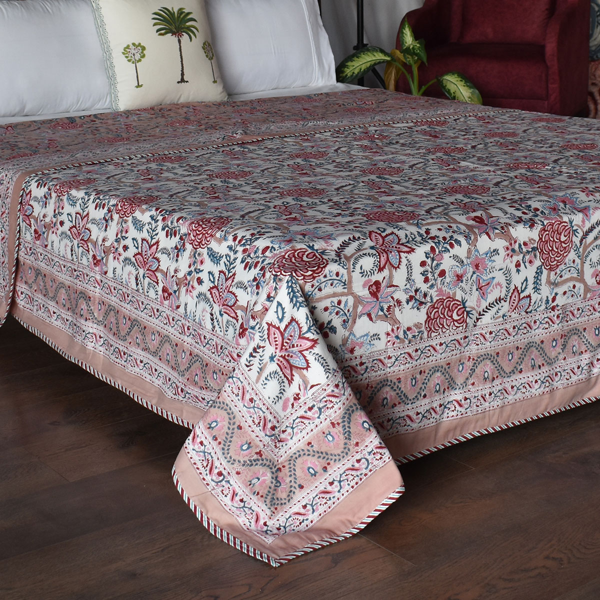 Indian Hand Block Printed Cotton Dohar Queen Size 260613