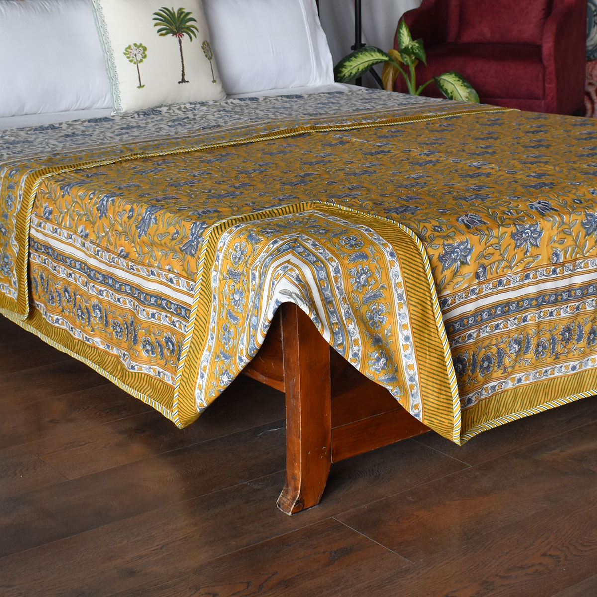 Indian Hand Block Printed Cotton Dohar Queen Size 260614