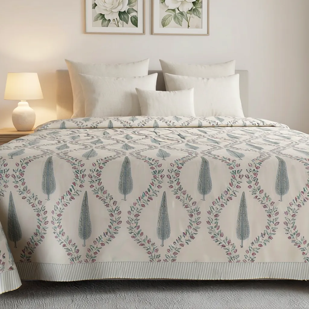 Queen Size Percale Fine Cotton Bedspread with 2 Pillow Cases 260935