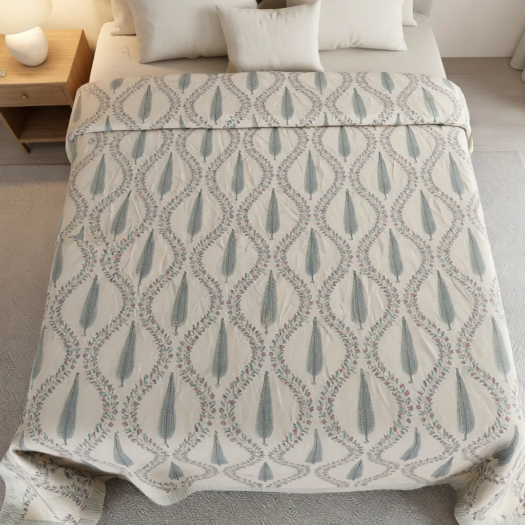 Queen Size Percale Fine Cotton Bedspread with 2 Pillow Cases 260935
