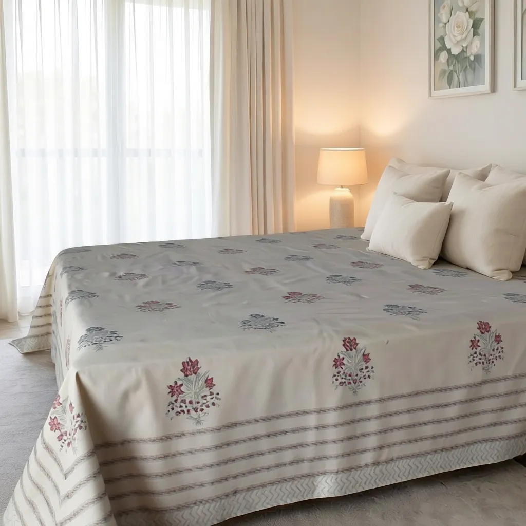 Queen Size Percale Fine Cotton Bedspread with 2 Pillow Cases 260942