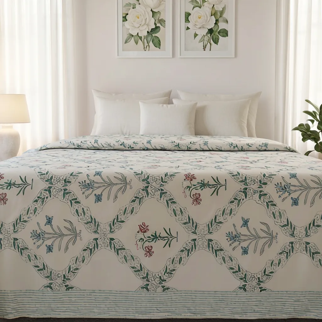 Queen Size Percale Fine Cotton Bedspread with 2 Pillow Cases 260950