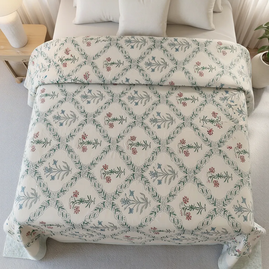 Queen Size Percale Fine Cotton Bedspread with 2 Pillow Cases 260950