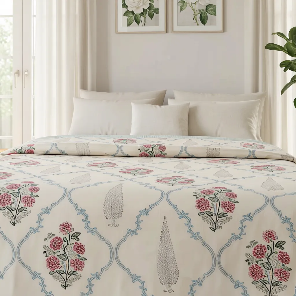 Queen Size Percale Fine Cotton Bedspread with 2 Pillow Cases 260959