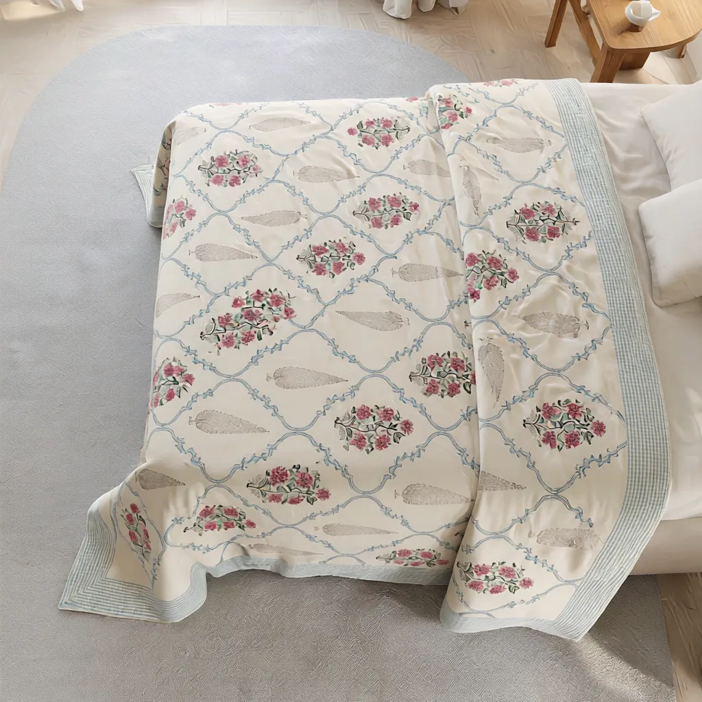 Queen Size Percale Fine Cotton Bedspread with 2 Pillow Cases 260959