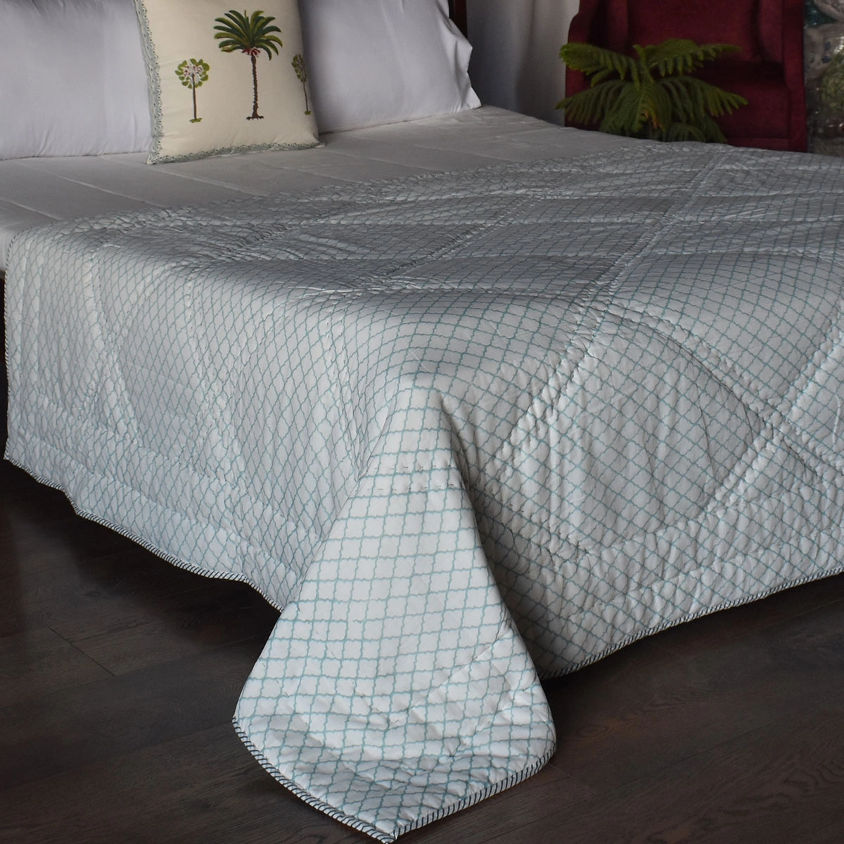 Hand Block Printed Cotton Twin Size Quilt 261016