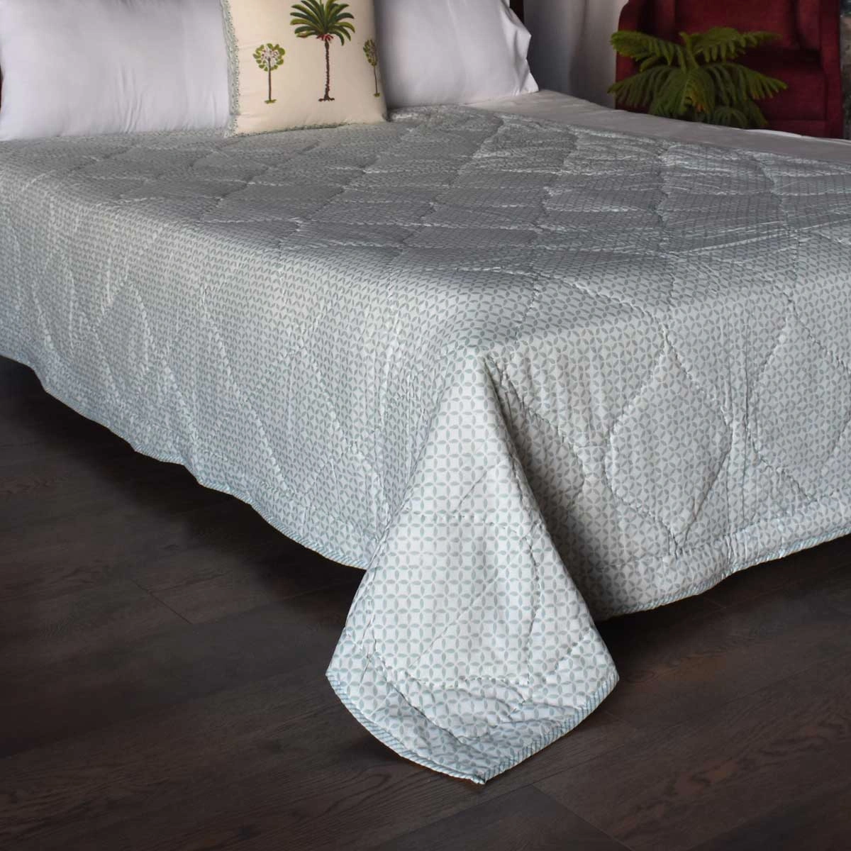 Hand Block Printed Cotton Twin Size Quilt  261018