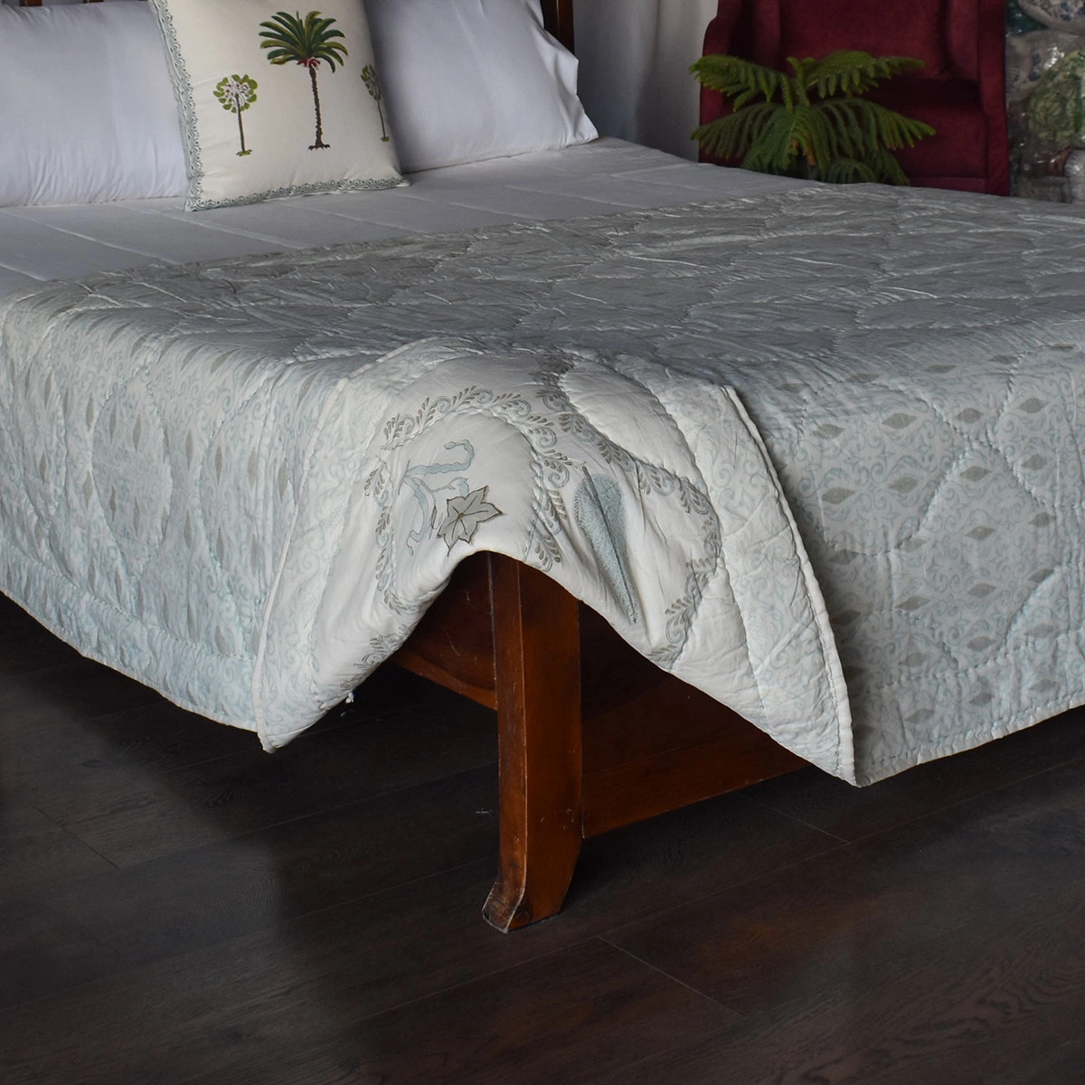 Hand Block Printed Cotton Twin Size Quilt 261021