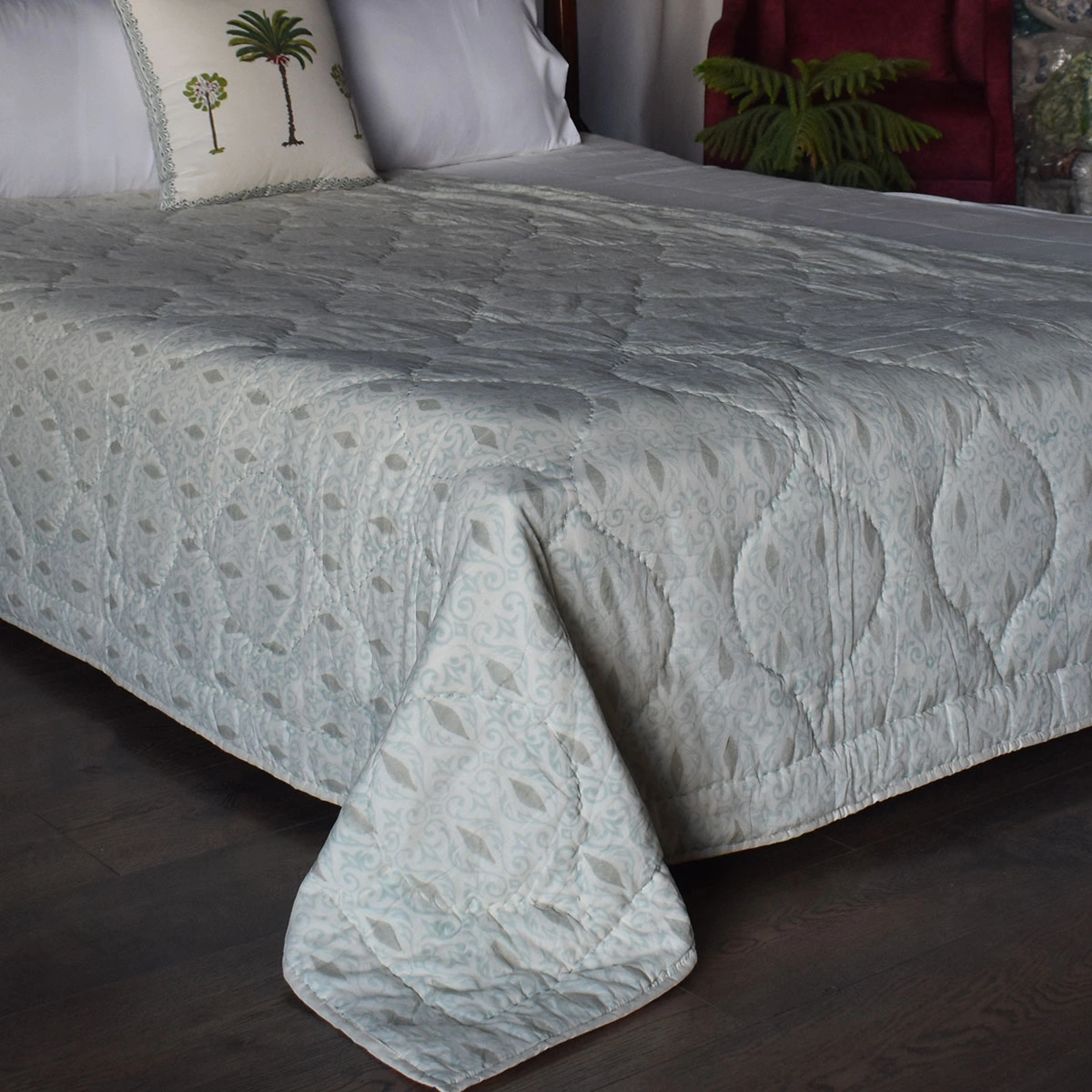 Hand Block Printed Cotton Twin Size Quilt 261021