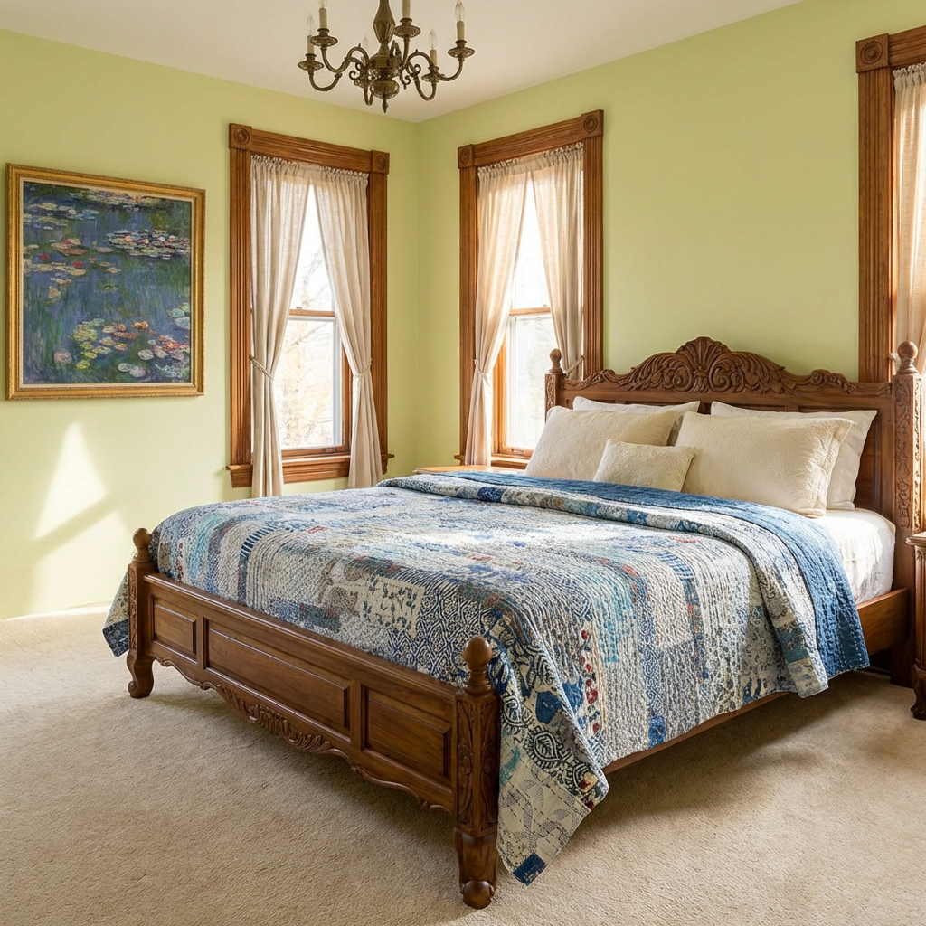 Hand Quilted Kantha Patchwork Quilt Artisan-Made Elegance by Roopantaran 262021