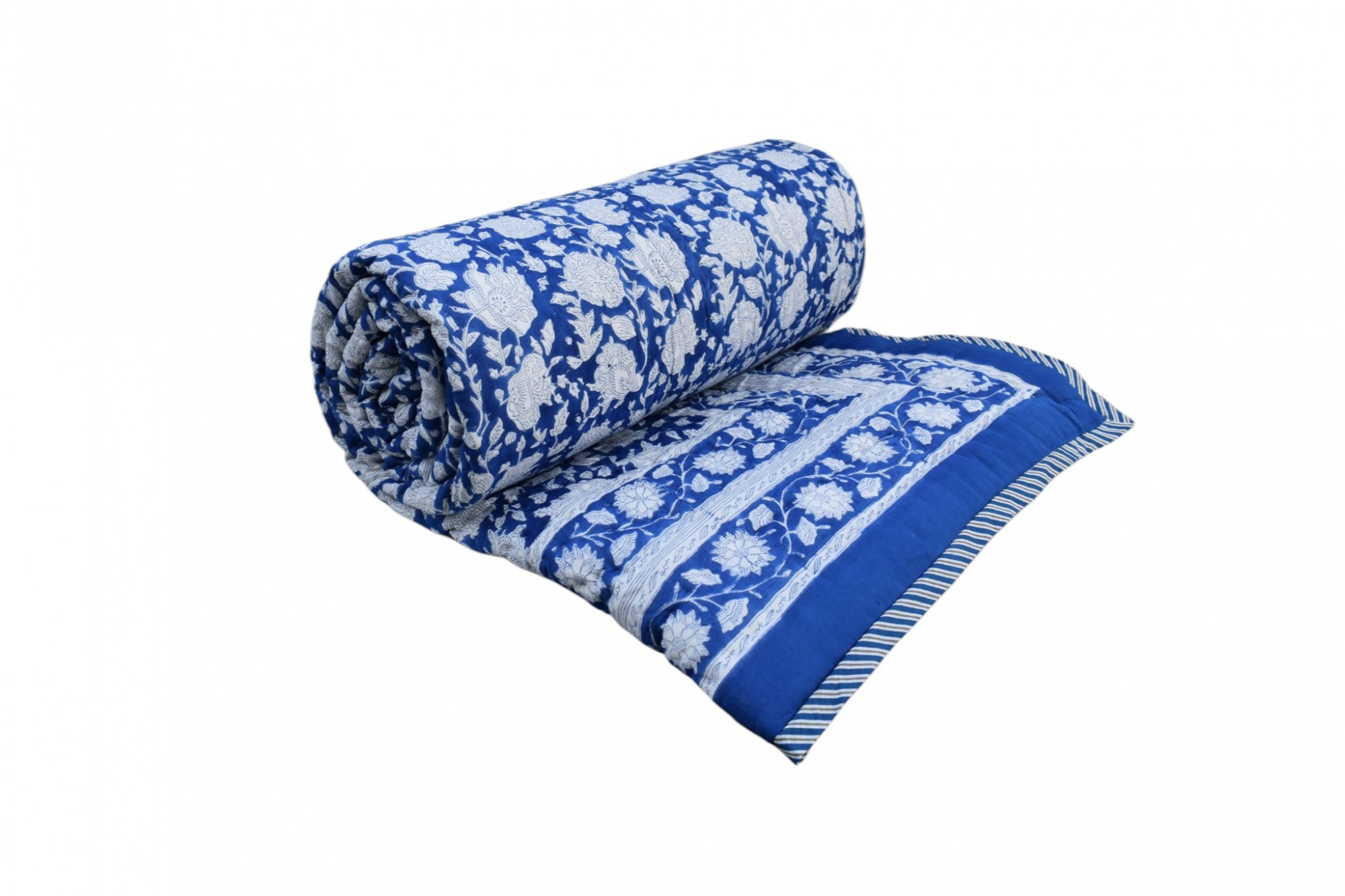 Hand Block Printed Cotton Queen Size Quilt  302015