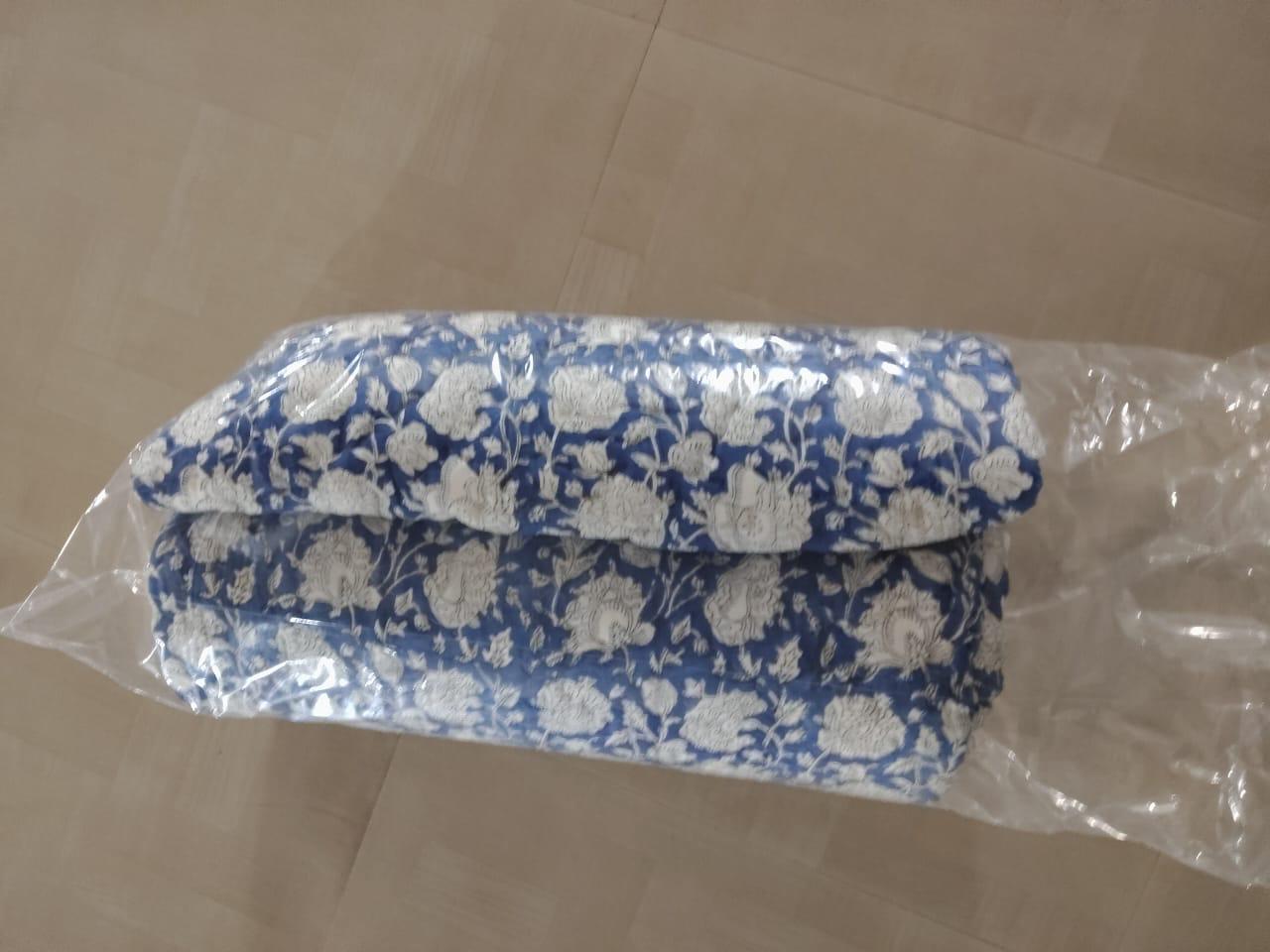 Hand Block Printed Cotton Queen Size Quilt 302015