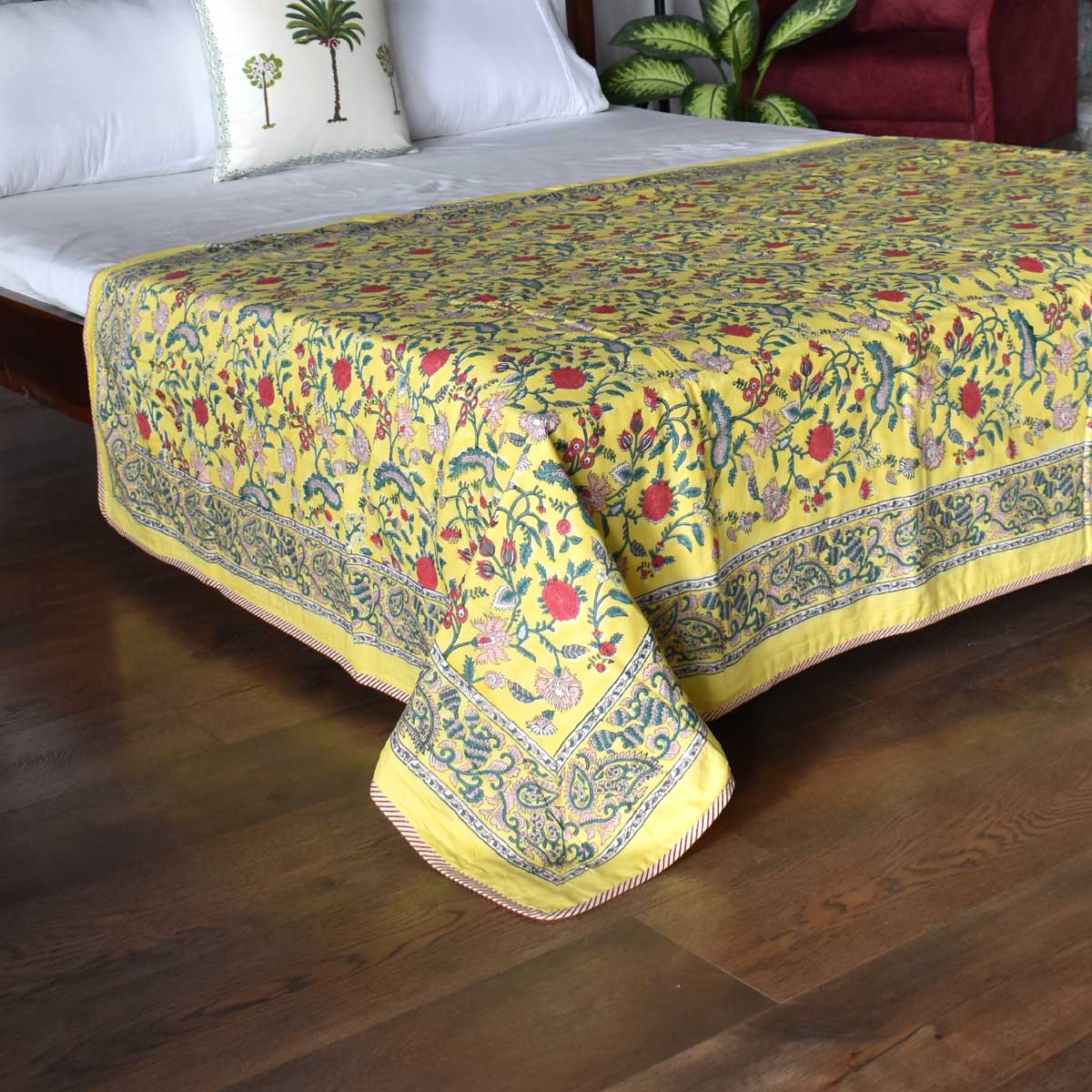 Hand Block Printed Cotton Twin Size Dohar 401387