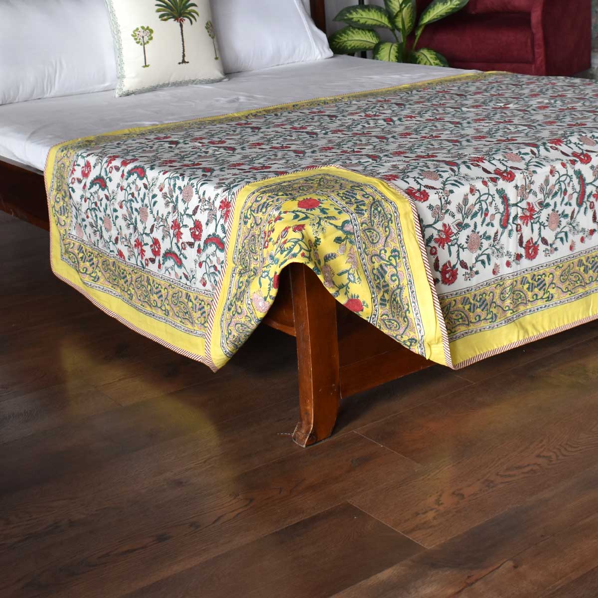Hand Block Printed Cotton Twin Size Dohar 401387