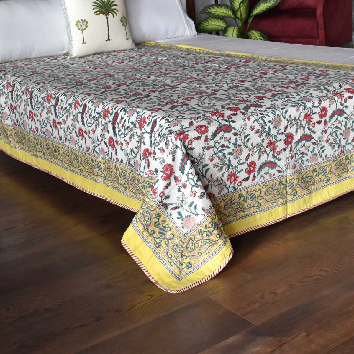 Hand Block Printed Cotton Twin Size Dohar 401387