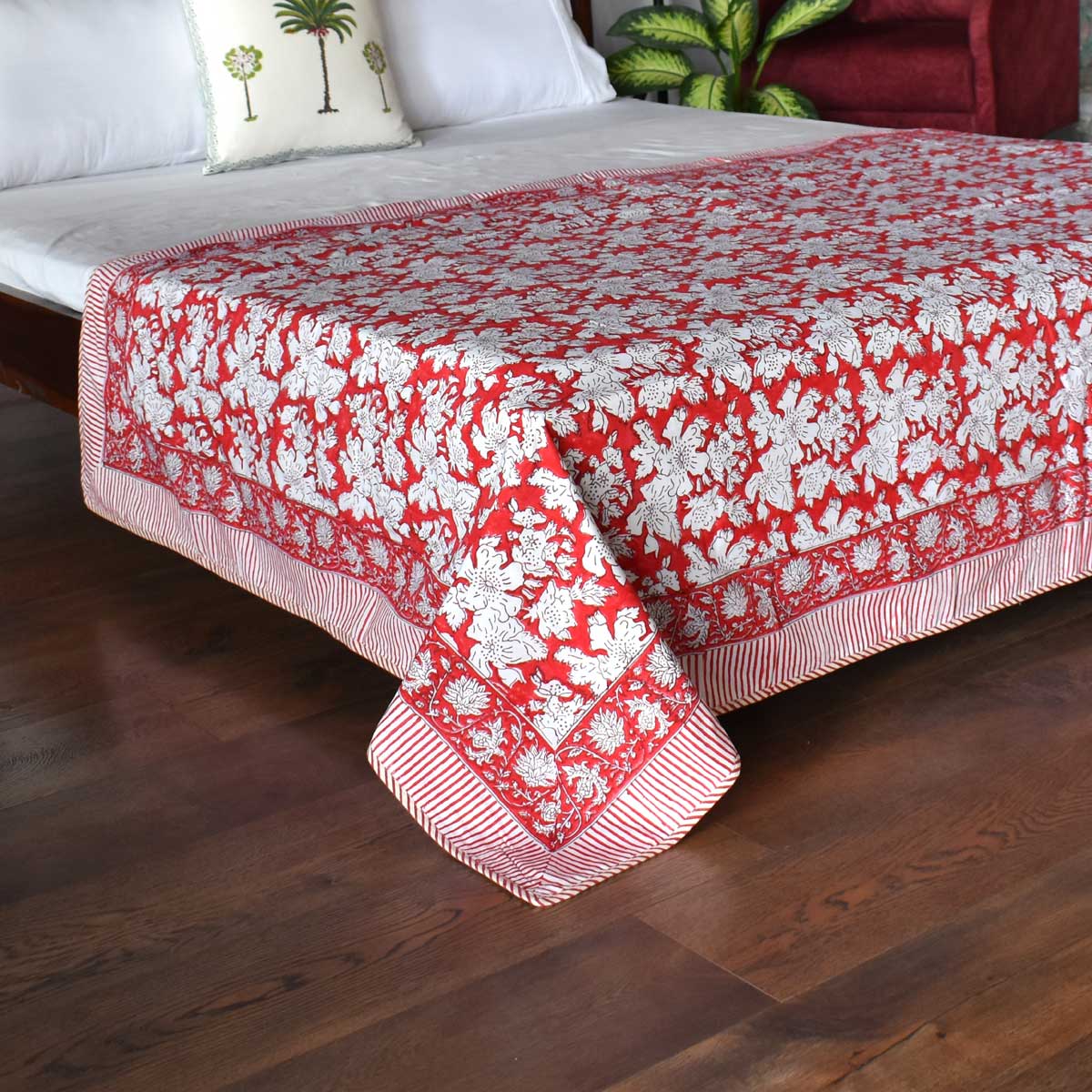 Hand Block Printed Cotton Twin Size Dohar 401395