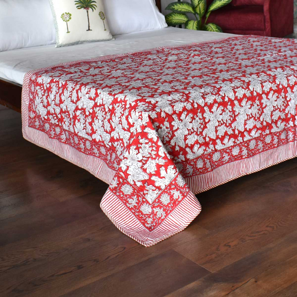 Image of Hand Block Printed Cotton Twin Size Dohar | 401395