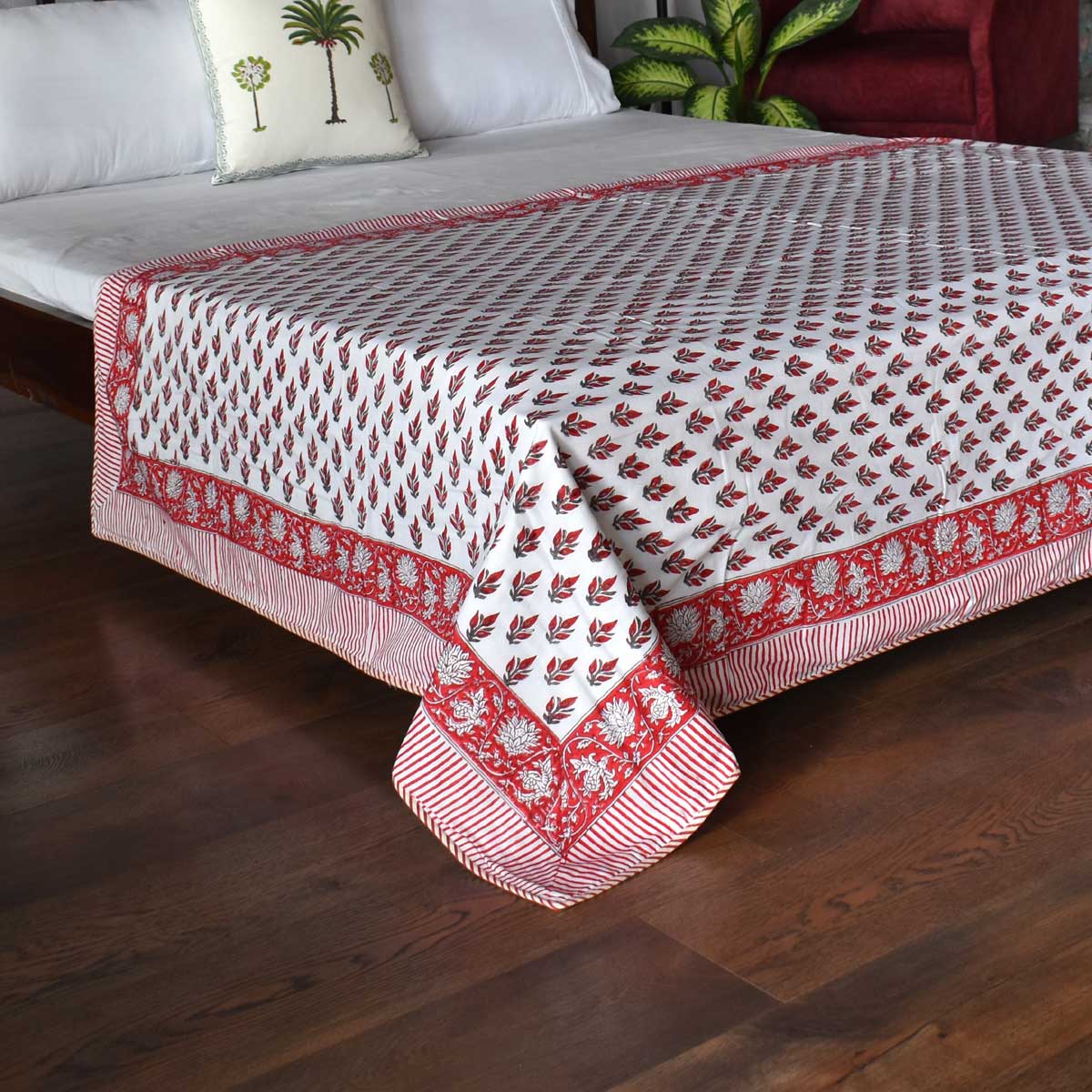 Hand Block Printed Cotton Twin Size Dohar 401395