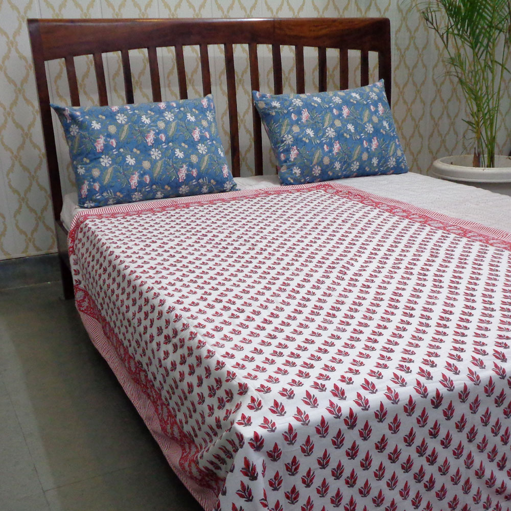 Hand Block Printed Cotton Twin Size Dohar 401395