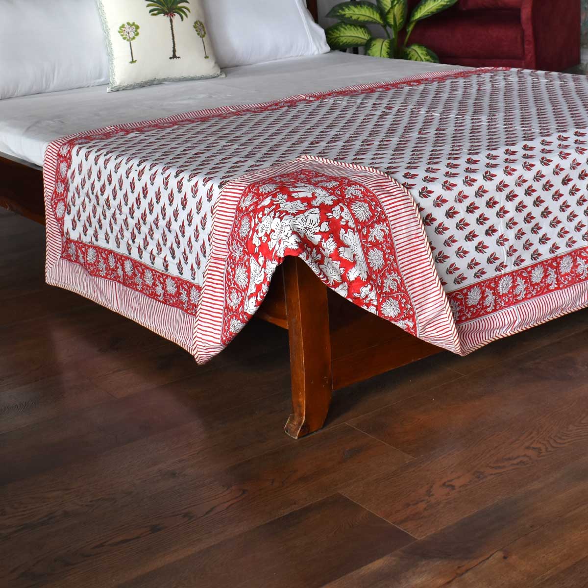 Hand Block Printed Cotton Twin Size Dohar 401395