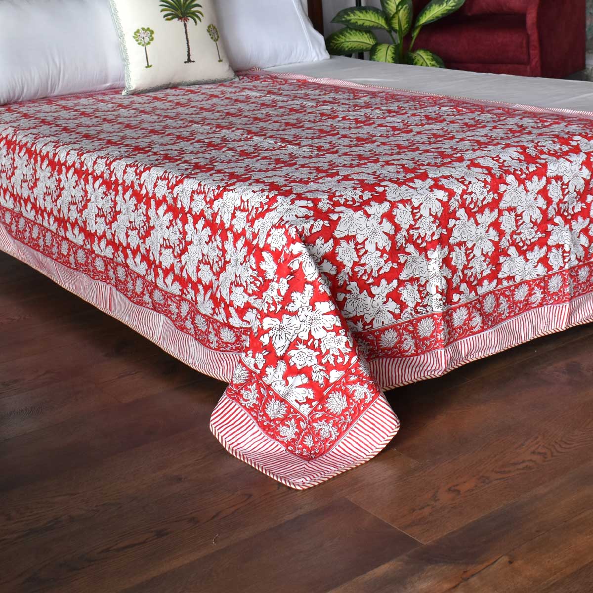 Hand Block Printed Cotton Twin Size Dohar 401395