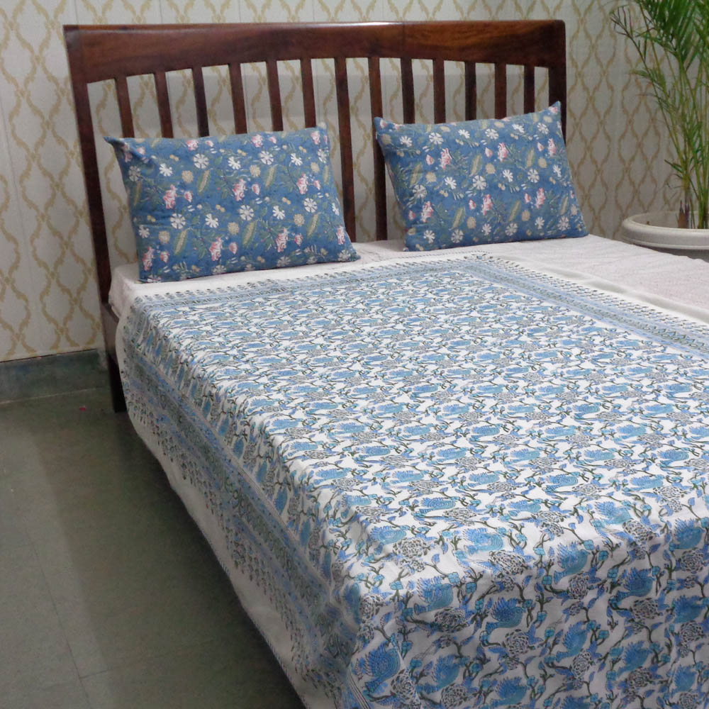 Hand Block Printed Cotton Twin Size Dohar 501670