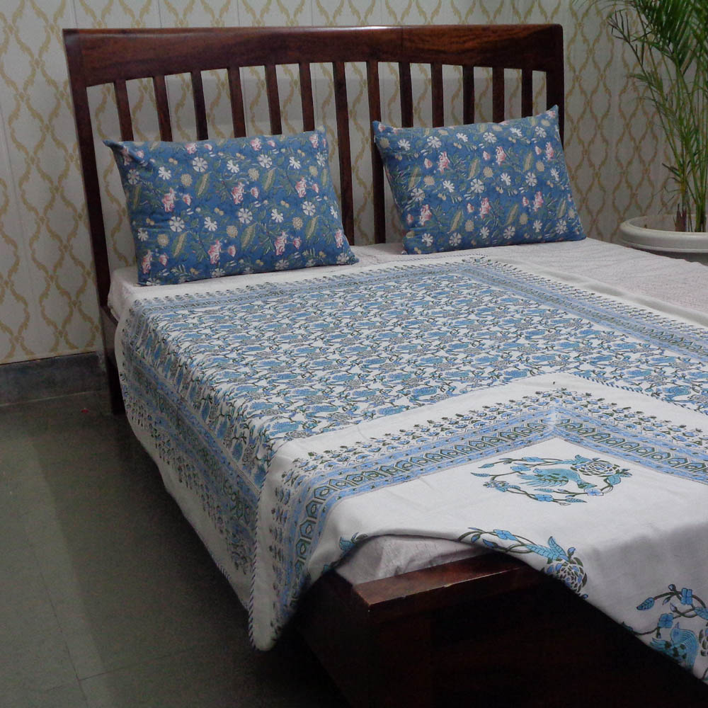 Hand Block Printed Cotton Twin Size Dohar 501670