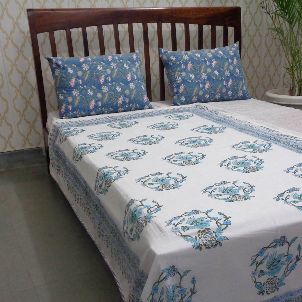 Hand Block Printed Cotton Twin Size Dohar 501670