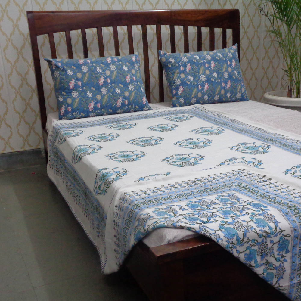 Hand Block Printed Cotton Twin Size Dohar 501670