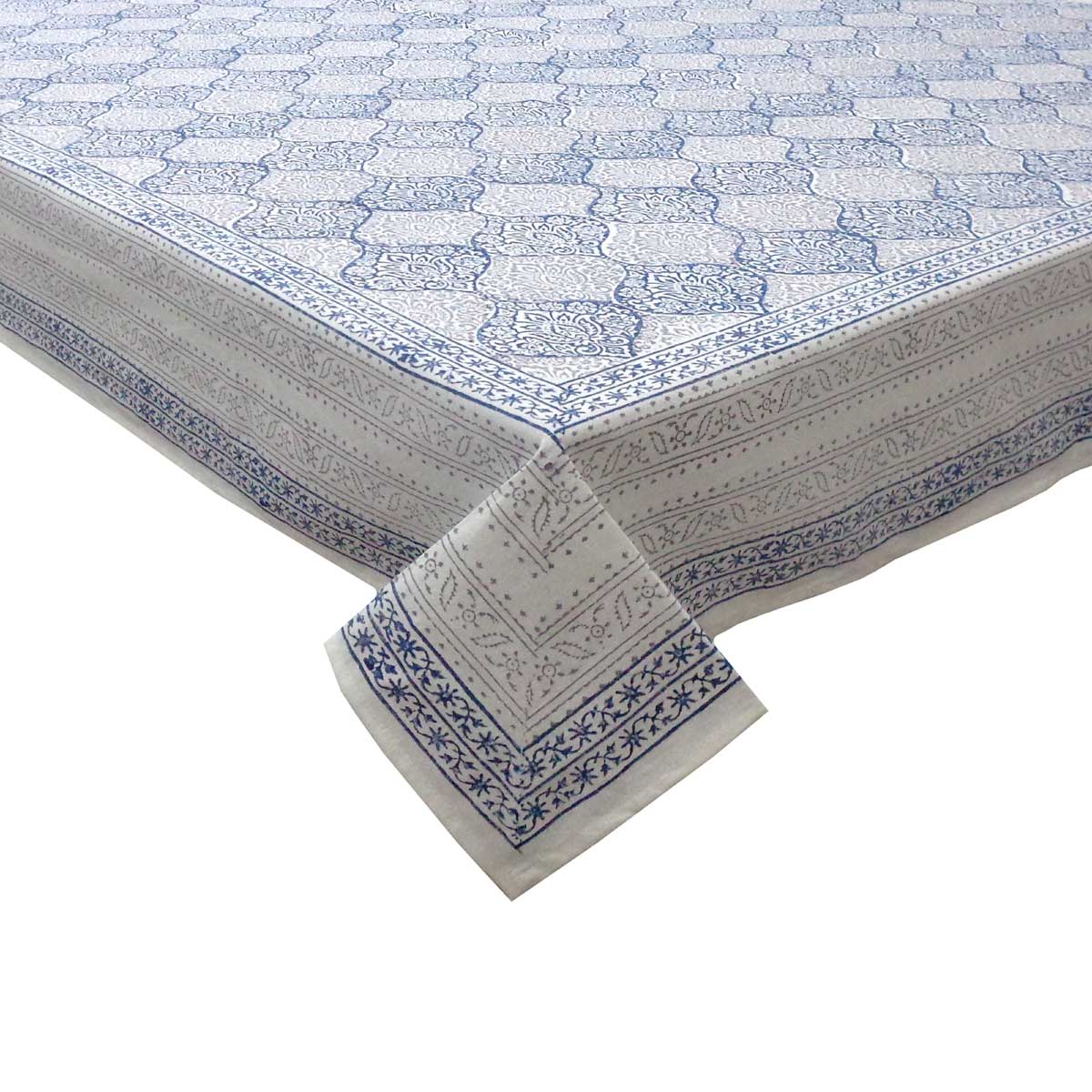 Hand Block Printed Cotton Tablecloth 150x220 cms   504780
