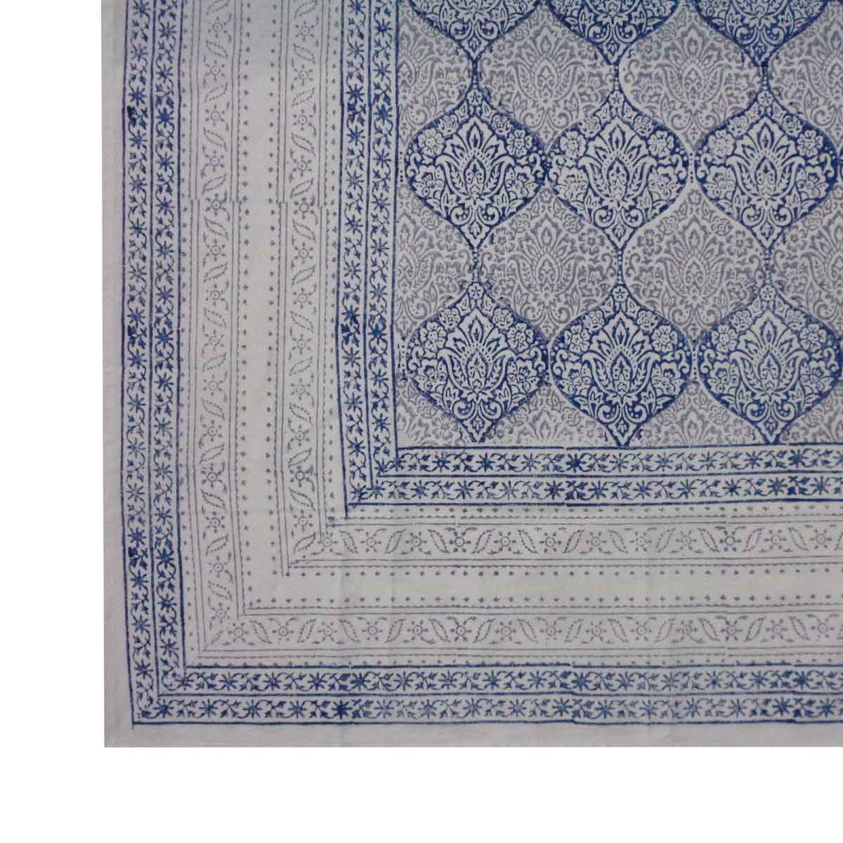 Hand Block Printed Cotton Tablecloth 150x220 cms 504780