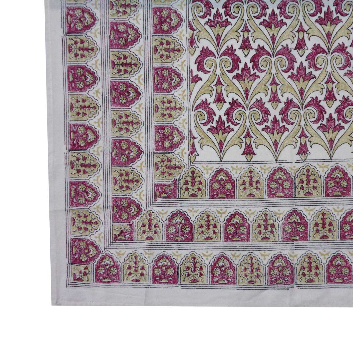 Wood Block Printed Handmade Tablecloth 150x220 cms  504785