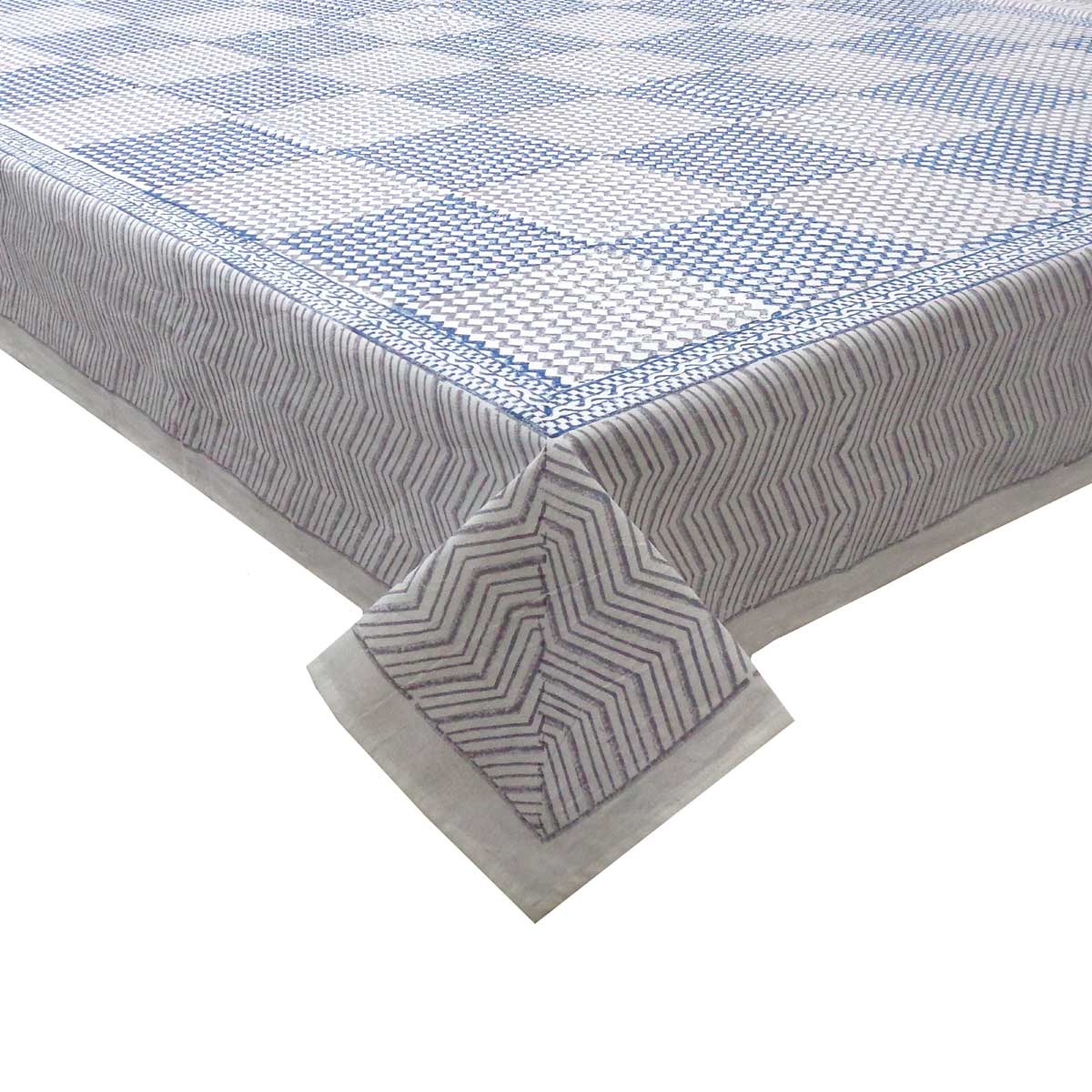 Hand Block Printed Cotton Tablecloth 150x220 cms   504824