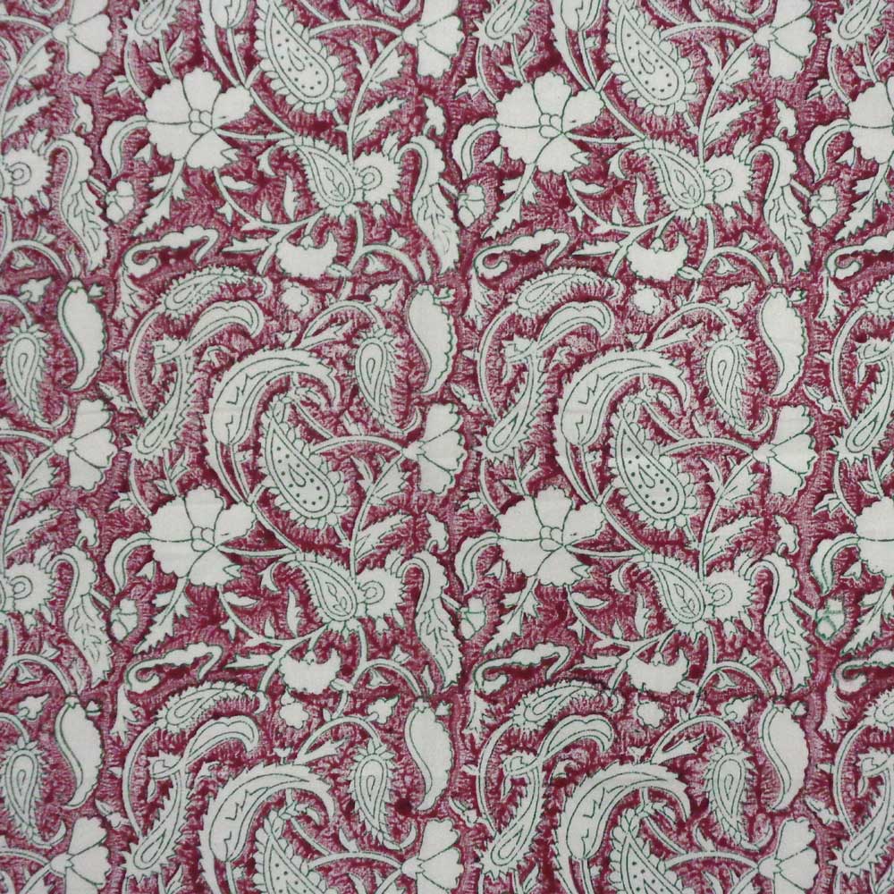 Hand Block Printed Cotton Napkin 45x45 cms Set of 4 Napkins Paisley Rose Vine 504851