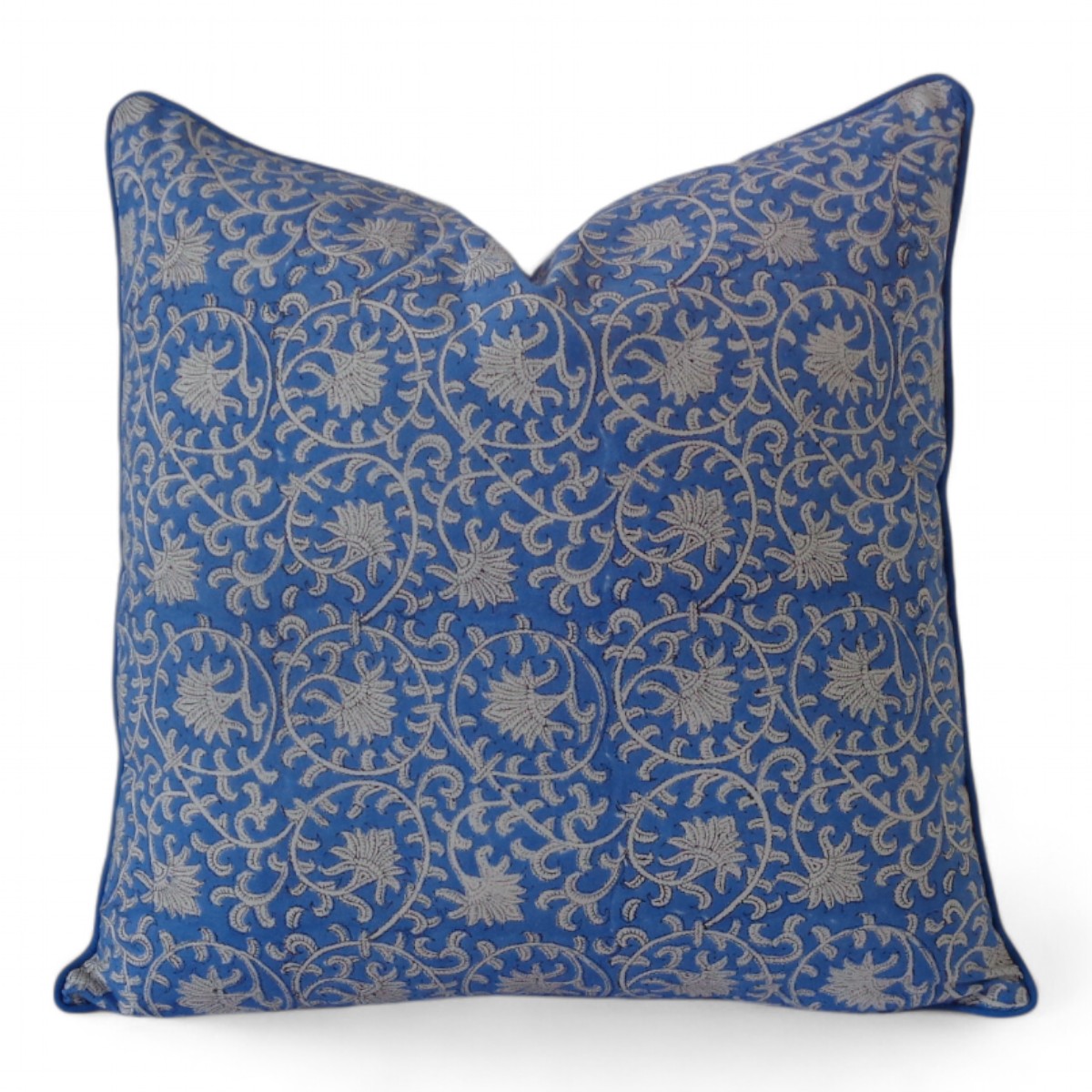 Piping Cushion Cover 50x50 cms Floral Blue 701945