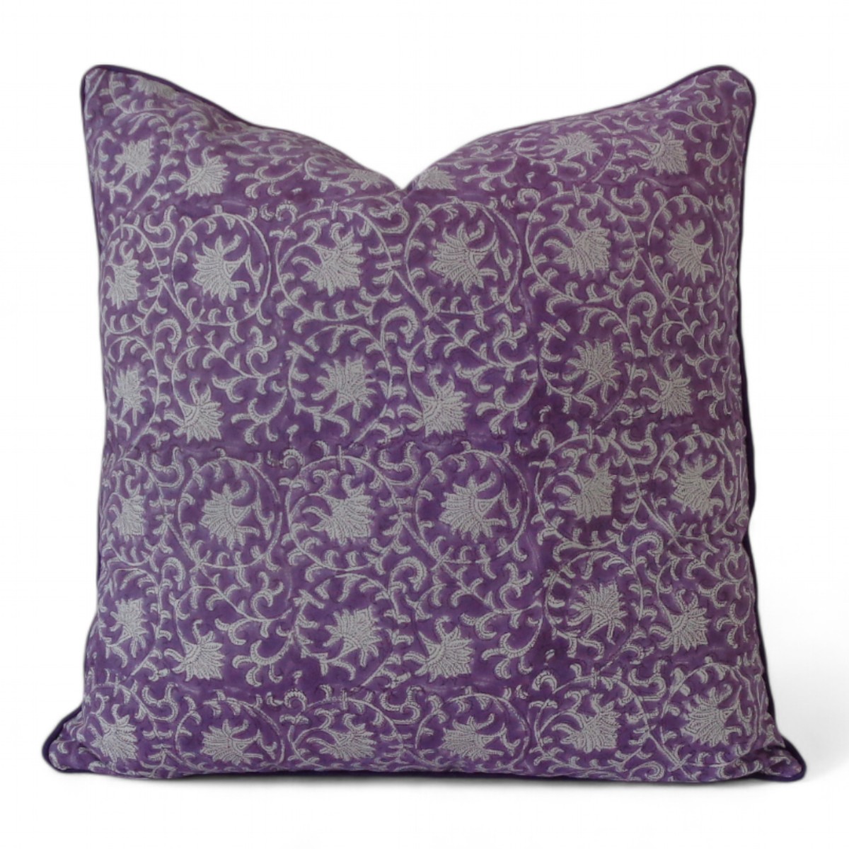 Piping Cushion Cover 50x50 cms Floral Purple Gud 207111