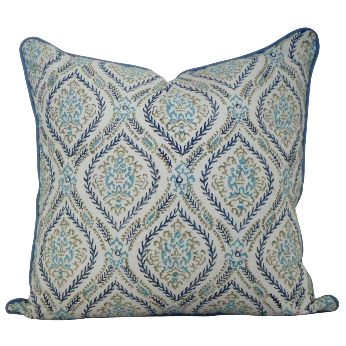 Piping Cushion Cover 50x50 cms Ogee Cerulean Blue 202518