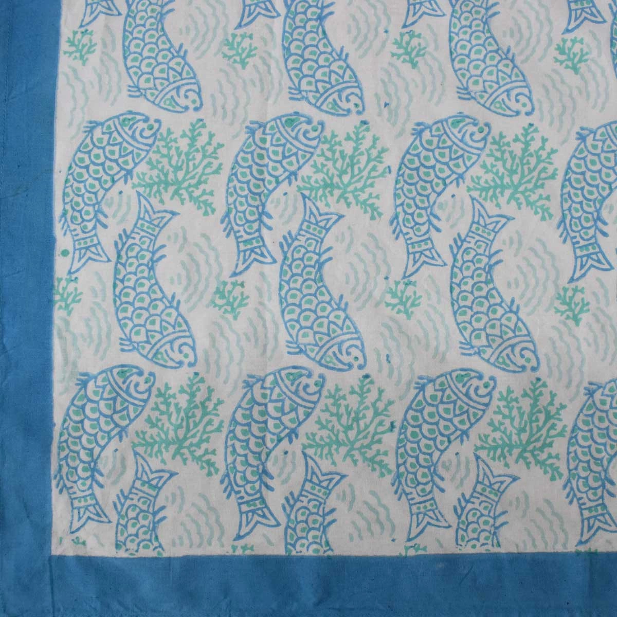 12 Seater Tablecloth 180x340 cms African Fish Blue Mist 260713