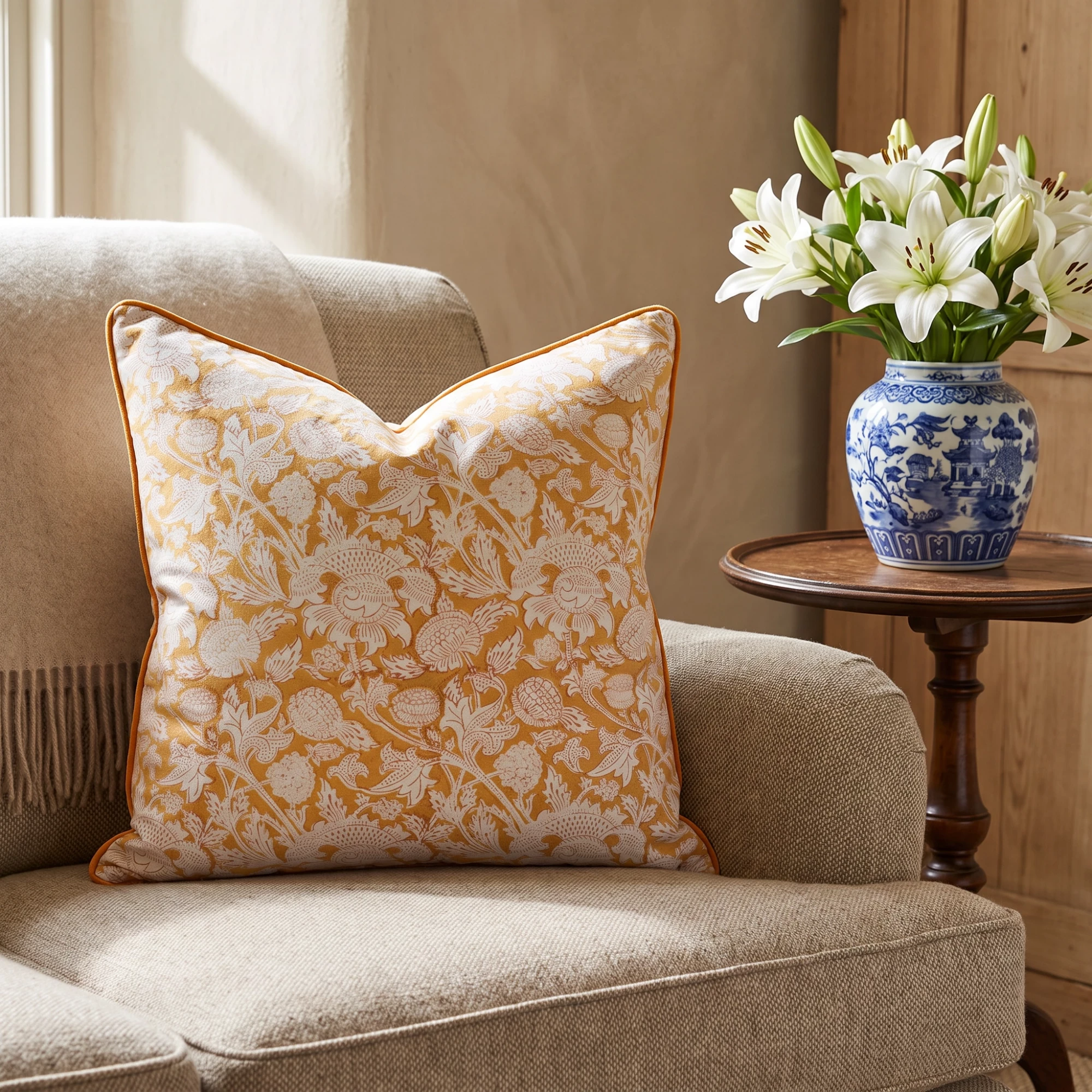 Piping Cushion Cover 50x50 cms  Amarnath Beige Gud 207851