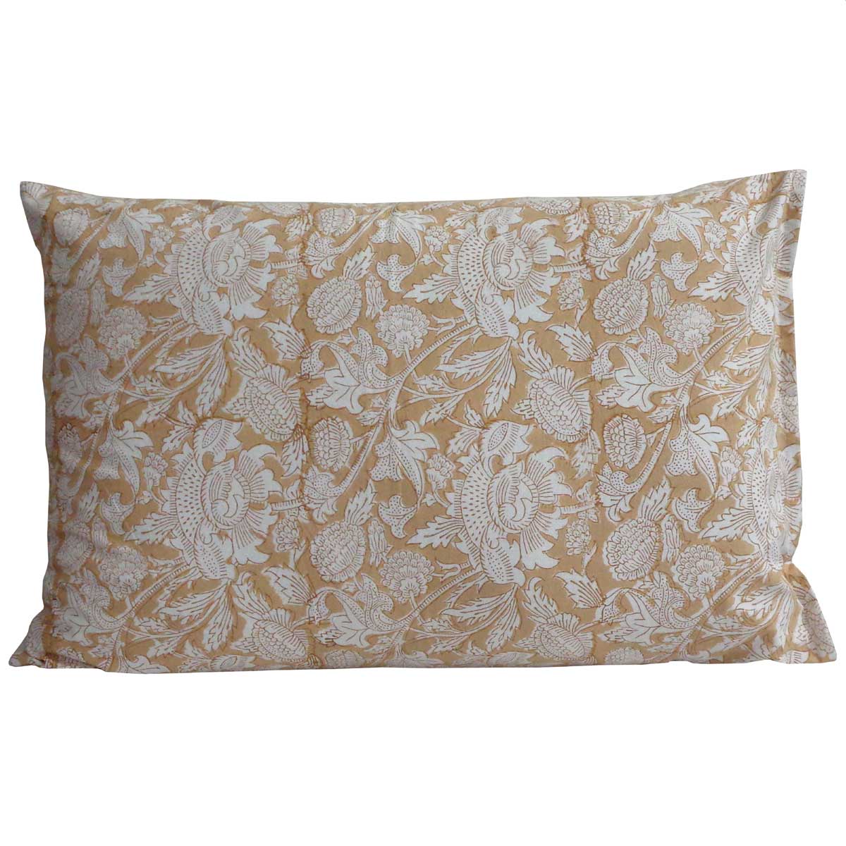 Hand Block Printed Cotton Pillows Cover 50x70 cm Set of 2 Amarnath Beige Gud 207851