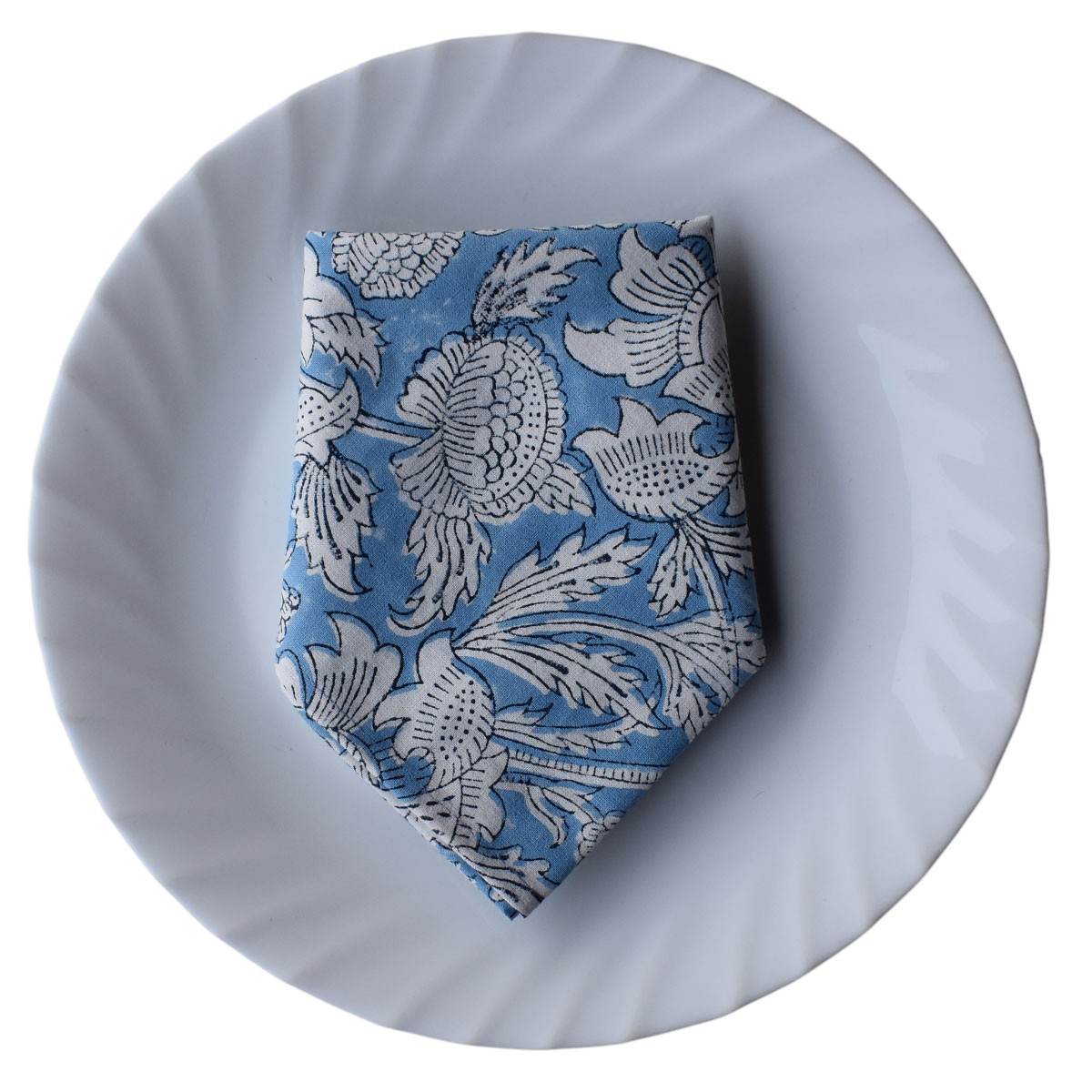 Hand Block Printed Cotton Napkin 45x45 cms Set of 4 Napkins Amarnath Marina 202302