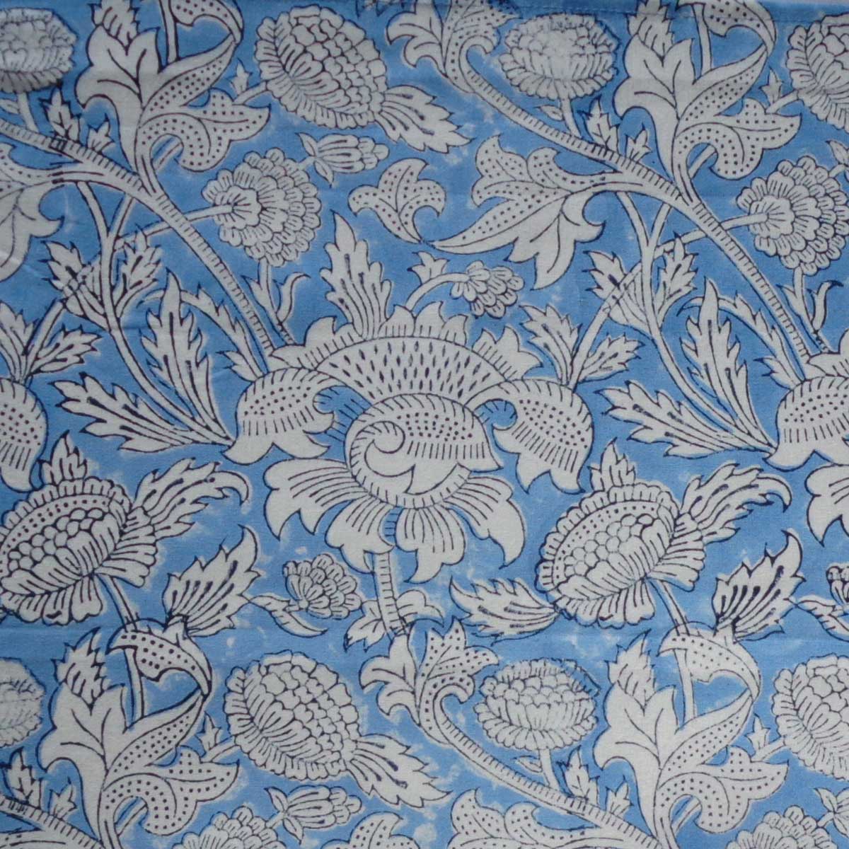 5 Yard Running Fabric Jaipur Block Printed Cotton 20 Sheeting Fabric Amarnath Marina 202302