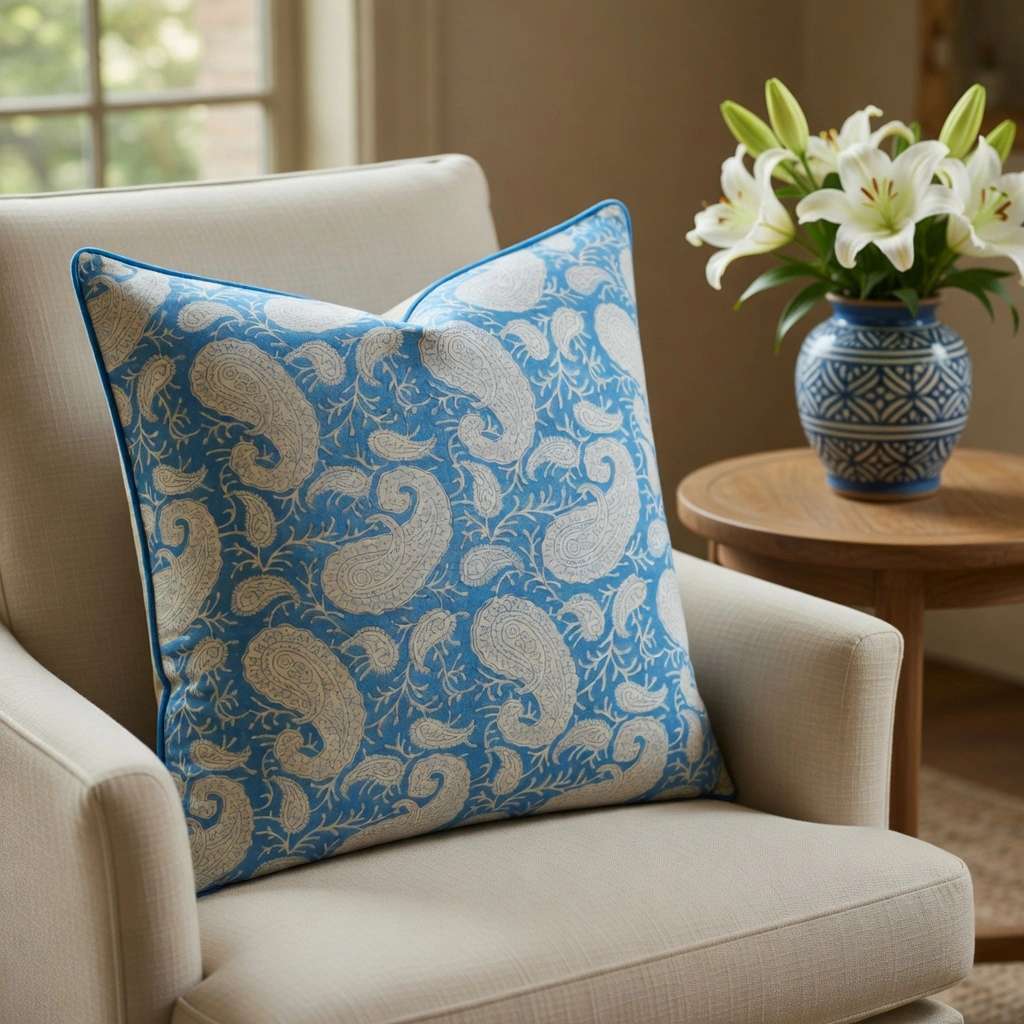 Piping Cushion Cover 50x50 cms Ambi Aqua Gud 200868