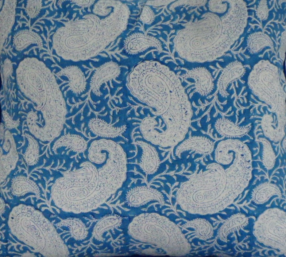 Image of 5 Yard Running Fabric Jaipur Block Printed Cotton 20 Sheeting Fabric | Ambi Blue 202500