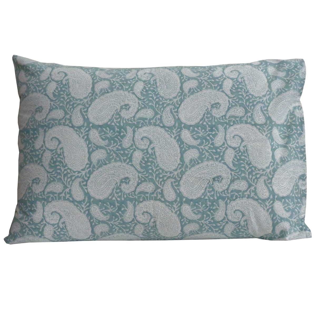 Hand Block Printed Cotton Pillows Cover 50x70 cm Set of 2 Ambi Mineral Blue Gud 201582