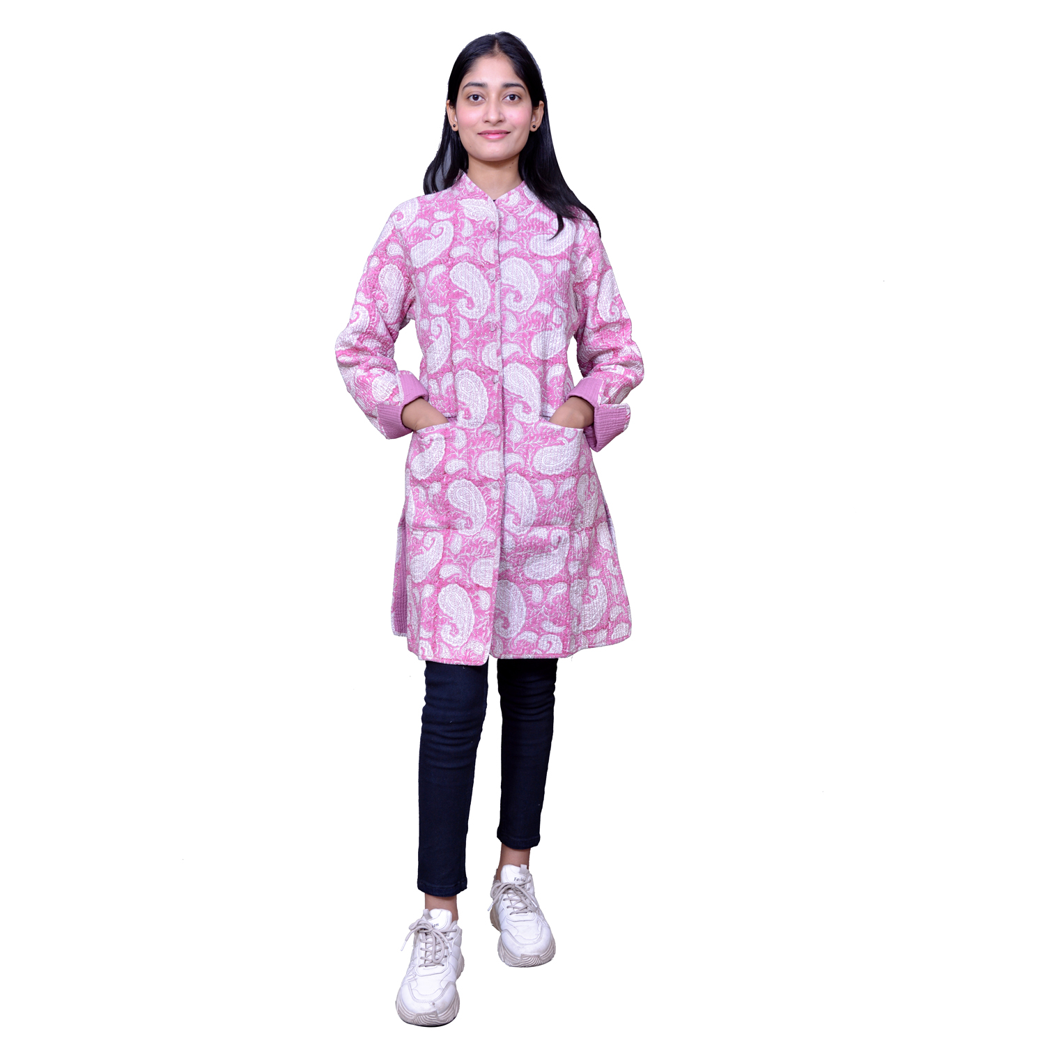 Quilted Jacket Size Long Length Ambi Pink Gud 201563