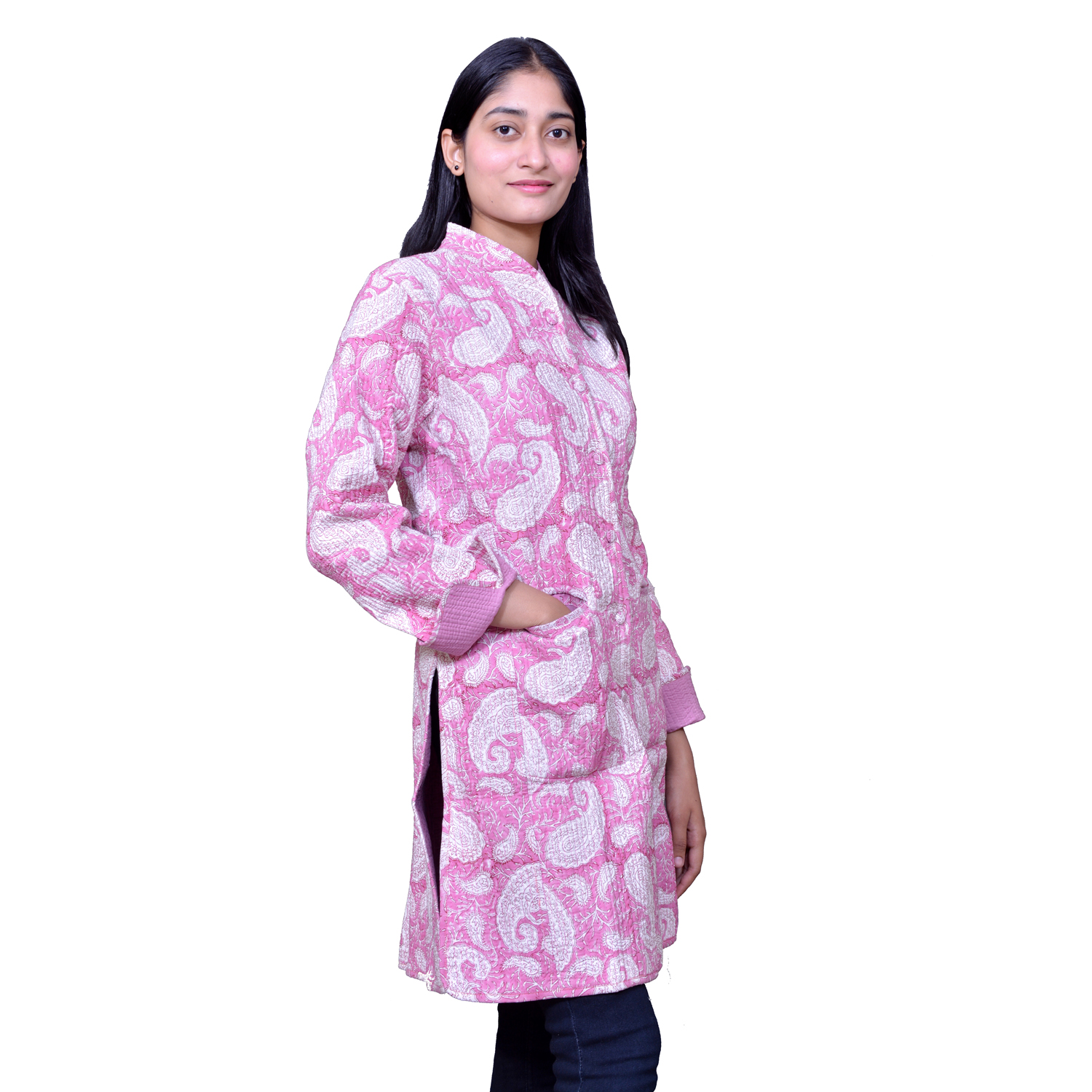 Quilted Jacket Size Long Length Ambi Pink Gud 201563