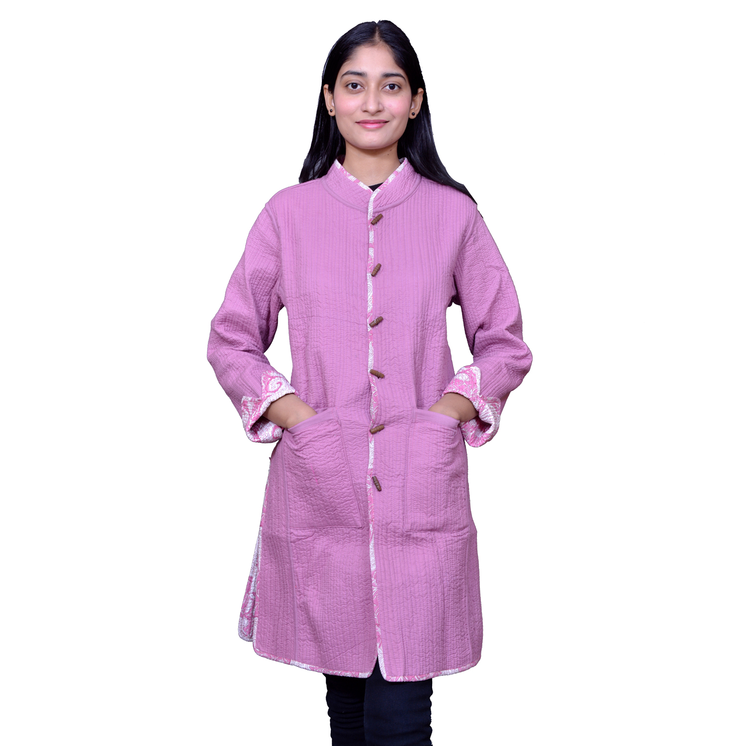 Quilted Jacket Size Long Length Ambi Pink Gud 201563