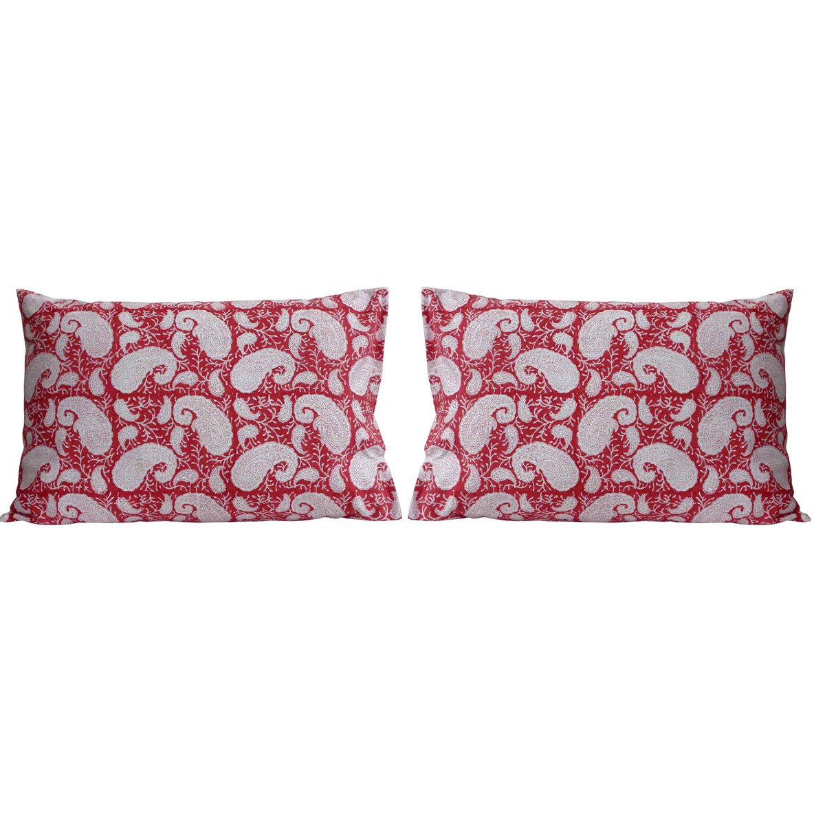 Hand Block Printed Cotton Pillows Cover 50x70 cm Set of 2  Ambi Raspberry 620630