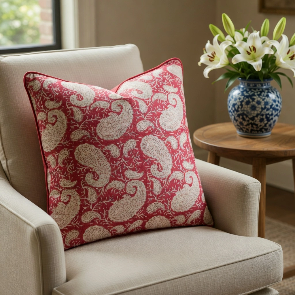 Piping Cushion Cover 50x50 cms Ambi Raspberry 620630
